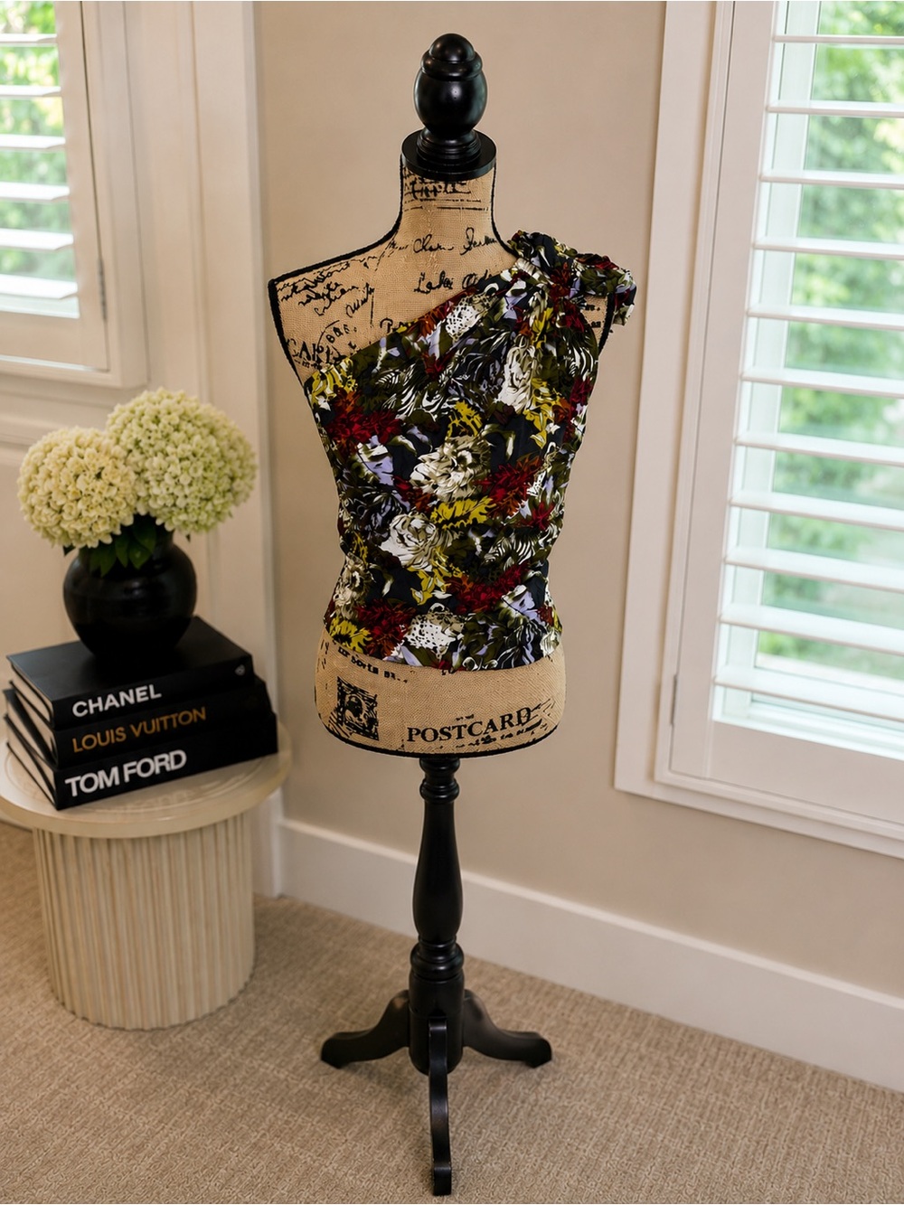 One-Shoulder Floral Print Top maje